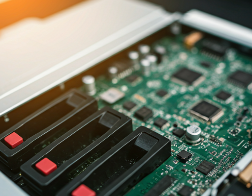 Server hardware close up